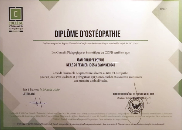 diploma de osteopatia